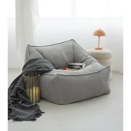 mokebo Sitzsack Sessel mit Hocker aus Cord Der Lümmel XXL Sitzsack, Cord Sessel oder Sitz Sessel in Anthrazit