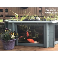 Garten-Aquarium Lily, klare Sichtfenster, mit Springbrunnen/UV-Filter, Gartenteich mit hohen Seitenwänden, Set - Seagrass Green