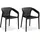 Homestyle4u Gartenstuhl Kunststoff schwarz 2er Set