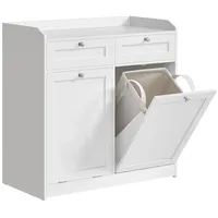 VASAGLE Badschrank BBC751W01, weiß, stehend, (B/H/T) 78,9 x 80,2