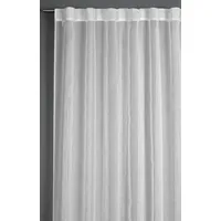 GARDINIA Vorhang mit verdeckten Schlaufen, Lichtdurchlässig, Schlaufenschal, Transparent, Gardine mit Streifenoptik, Weiß, 140 x 245 cm