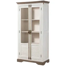 Massivmoebel24 Vitrine TOULOUSE 97 x 45 x 190 cm Weiß