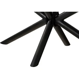 MASSIVMOEBEL24.DE Esstisch Akazie 220x100x74 natur lackiert / Epoxid schwarz, Kreuzgestell rund anthrazit matt EPOXY