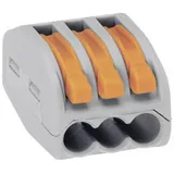 WAGO 222-413 222 Verbindungsklemme flexibel: 0.08-4 mm2 starr: 0.08-2.5 mm2 Polzahl: 3 5 St. Grau, Orange