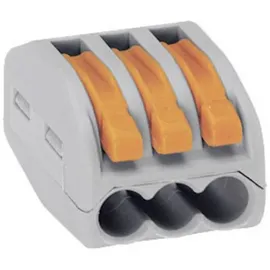 WAGO 222-413 222 Verbindungsklemme flexibel: 0.08-4 mm2 starr: 0.08-2.5 mm2 Polzahl: 3 5 St. Grau, Orange
