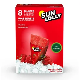 sun-lolly SUN LOLLY Wassereis Erdbeere 8x 60,0 ml