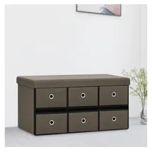 vidaXL Faltbare Sitzbank mit Stauraum Braun 76x38x38 cm Leinenoptik