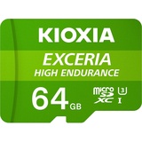Kioxia EXCERIA HIGH ENDURANCE microSDXC 64GB Kit, UHS-I U3, A1, Class 10 (LMHE1G064GG2)
