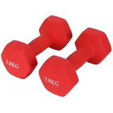 Endless Hantel-Set Neoprene Dumbbells, (IN BOX : 1 Paar Neopren Hanteln nur, Non-Slip, Multifunctional Dumbells), Neopren beschichtete feste Hantel rot