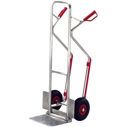 ROLLCART Alu-Stapelkarre mit Vollgummibereifung silber, 57x130x64 cm