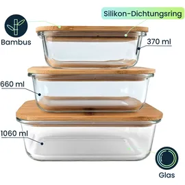 ideoon home Hochwertige Vorratsdosen 6-teiliges Set Transparent