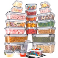YOCOLE 48 tlg Frischhaltedosen mit Deckel aus Kunststoff (24 Behälter+24 Deckel), Vorratsdosen Luftdicht, Wiederverwendbar Food Container, Lebensmittelbehälter für Küche Mikrowellen Gefrierdosen