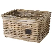 FAST RIDER Zeno Fahrradkorb Vorne Rattan, Fahrrad Korb für Vorne für Einkaufs- oder Büchertasche, Rattan Fahrradkiste, Ergonomisch, Modisch, Einfache Montage mit Mitgelieferde Kabelbinder, 8L, Beige