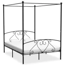 vidaXL Himmelbett 140 x 200 cm Schwarz