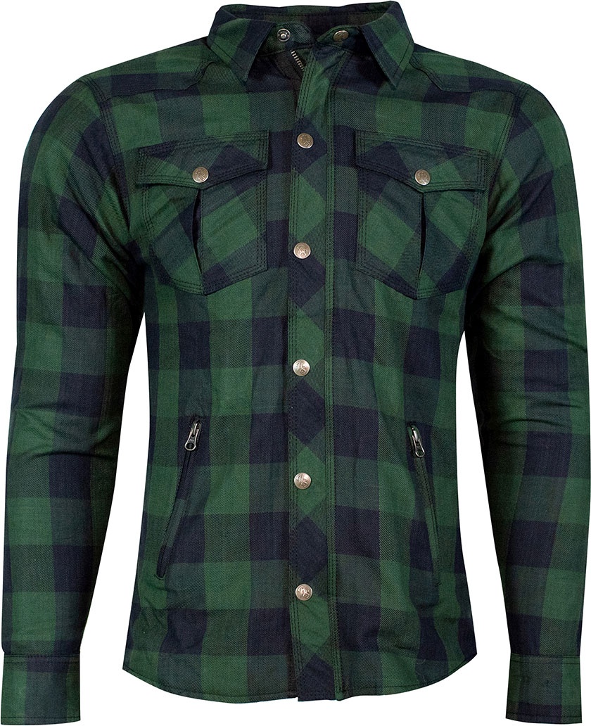 Rusty Stitches Neil, chemise/veste textile - Vert Foncé/Noir - L