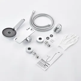 luxuskollektion Badewannenarmatur Wasserfall mit Handbrause und Dusche, 1.5m Edelstahl