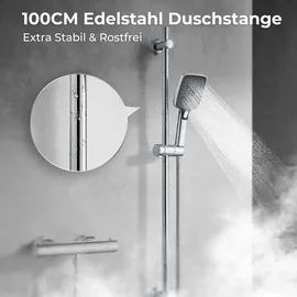 Görbach Duschset Edelstahl Duschstange 100 cm Chrom