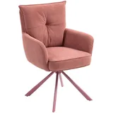 Novel Armlehnstuhl, Rosa, Textil, Drehteller, Stativgestell, 61x95x67 cm, Sitzfläche 180° drehbar, automatische Rückholfunktion, Stühle