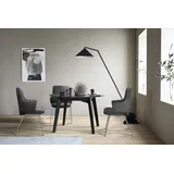 Polsterstuhl STRESSLESS "Laurel", grau (charcoal dinamica, chrom matt), B:58cm H:92cm T:59cm, Microfaser DINAMICA (88% Polyester, 12% Polyurethan), Stühle, Polsterstuhl, Low Back mit Armlehne, Größe L, mit Beinen aus Stahl in Chrom matt