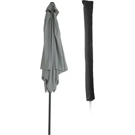 Svita Sonnenschirm 300 x 200 cm Hellgrau/Schwarz