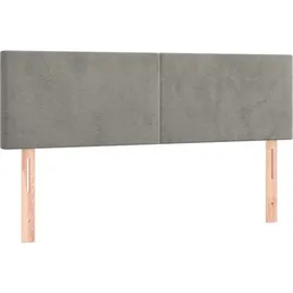 vidaXL Boxspringbett mit Matratze Hellgrau 140x200 cm Samt
