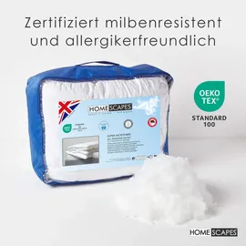 Homescapes 4-Jahreszeiten-Bettdecke, 260x220 cm, – daunenweiche Super-Mikrofaser - Weiß,