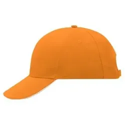 6 Panel Sandwich Cap MB024, orange/weiß, Einheitsgröße - orange