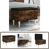 Sitzbank mit Stauraum Räuchereiche 62x42x46 cm Holzwerkstoff - Wohnzimmer Dekoration - Stauraumbank - Garderobe - Schuhablage - Eingangsbereich Möbel
