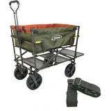Lemmy Bollerwagen faltbar LMY300, klappbar, Doppeldecker Khaki Mit Festgurt