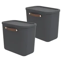 Rotho Aufbewahrungsbox Maloja 40 x 23,5 x 34 cm 2-tlg. schwarz