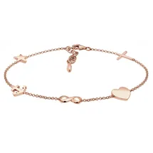 Elli Armband Damen Kreuz Herz Infinity Anker Stern in 925 Sterling Silber Rosé vergoldet