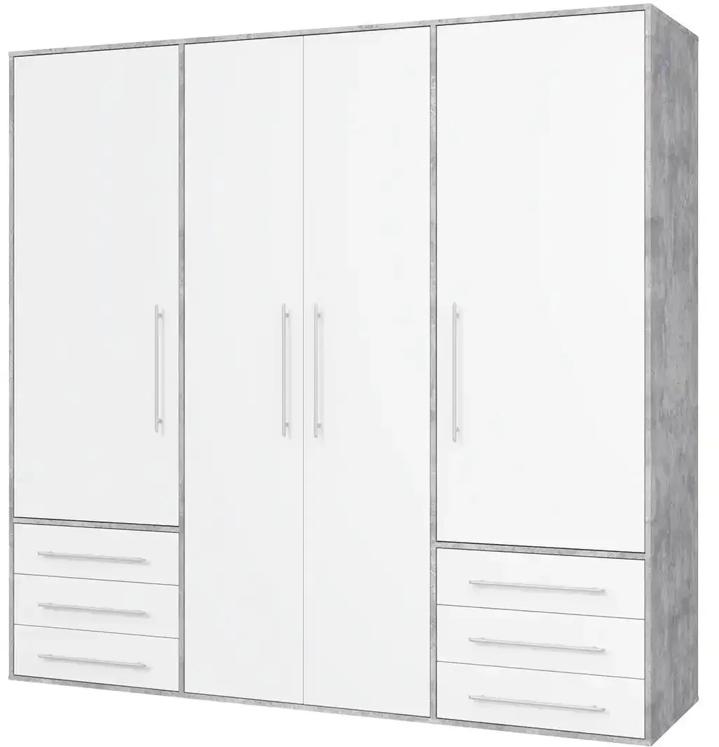 Kleiderschrank  Morley , grau , Maße (cm): B: 206 H: 200 T: 53