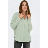 Jdy Hemdbluse JDY "JDYTHEIS LIFE L/S LOOSE SHIRT WVN NOOS", Damen, Gr. L, beige (desert sage), Web, Obermaterial: 100% Baumwolle, unifarben, regular fit hüftbedeckend, Blusen, aus Musselin