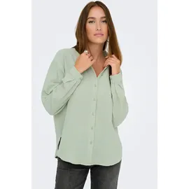 Jdy Hemdbluse JDY "JDYTHEIS LIFE L/S LOOSE SHIRT WVN NOOS", Damen, Gr. L, beige (desert sage), Web, Obermaterial: 100% Baumwolle, unifarben, regular fit hüftbedeckend, Blusen, aus Musselin