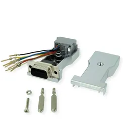 ROLINE DB9 Stecker-RJ45 Buchse 8P/8C 8Ltg., silberfarben