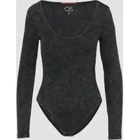 QS T-Shirt Body mit Rippstruktur, Damen, schwarz, XXL