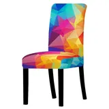 ZZDXL Stuhlhussen 6Er Set Bunt Stuhlbezug Stretch Stuhlhussen Schwingstühle Esszimmerstühle Elastischer Hussen Schwingstuhl, Hussen für Stühle Esszimmer Hotel