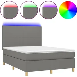 vidaXL Boxspringbett 140 x 200 cm Dunkelgrau