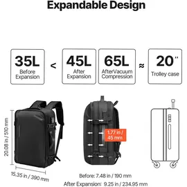 Vevor Vakuum Rucksack 65 L Schwarz