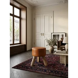 KADIMA DESIGN Sitzhocker Ziegenleder 37 x 45 x 37 cm Braun