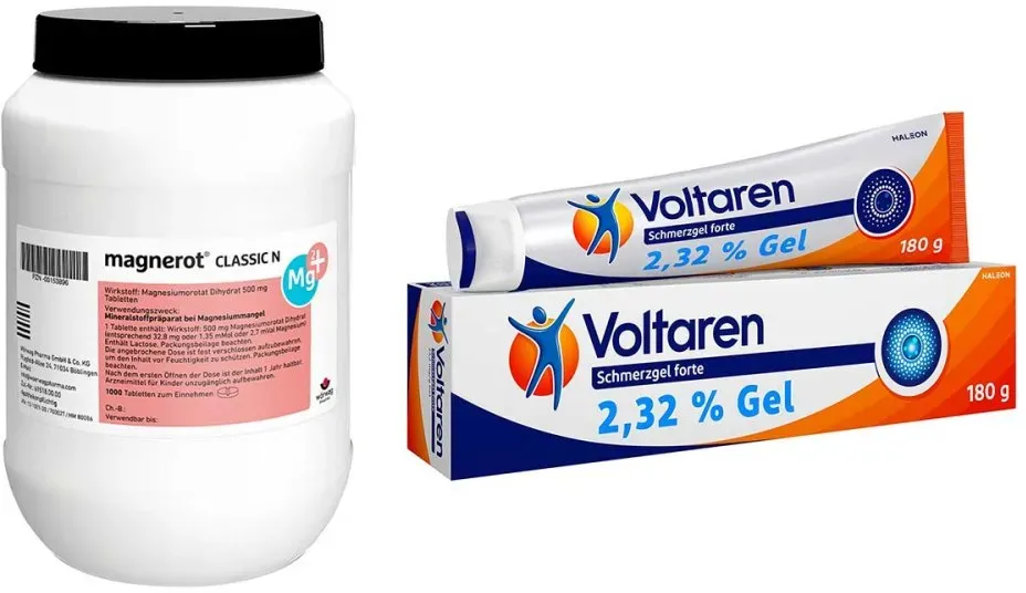 Magnerot Classic N Tabletten + Voltaren Schmerzgel Forte 23,2 Mg