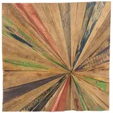 Beliani Wanddekoration Teakholz quadratisch 70 x 70 cm