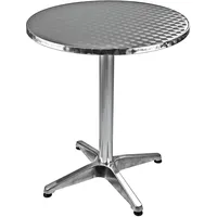 DEMA Bistrotisch Bartisch Ø 60 x 70 cm Silber/Weiß