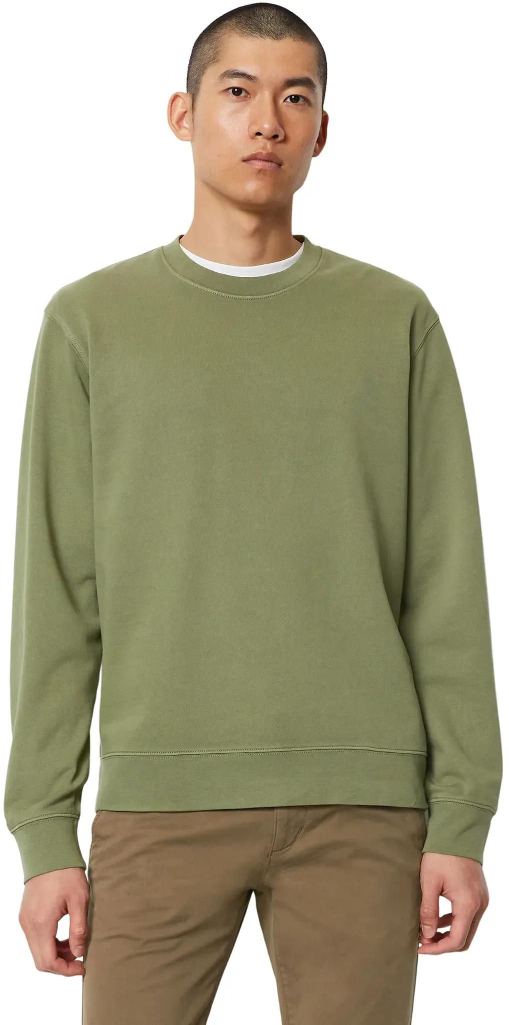 Sweatshirt MARC O'POLO "mit rückseitiger Logo-Stickerei" Gr. S, grün Herren Sweatshirts