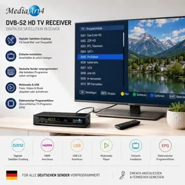 MediaArt Türkische TV Sat Receiver MEDIAART- 4 Full HD Astra + Türksat programmiert USB