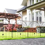 Outsunny Gartenzaun Zaun-Set 300 x 70 cm Schwarz/Stahl