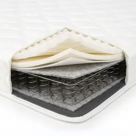 Homestyle4u Matratze Federkernmatratze 90x200 | 15 cm | h3 Komfortmatratze Stoff Weiß - Weiß
