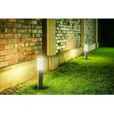 GTV Lighting Gartenleuchte Milan-P Edelstahl 45 cm E27 IP44 1 Stück Silber/Weiß