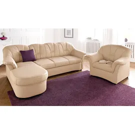 DOMO collection Ecksofa »Flores Schlafsofa, B/T/H: 233/142/86 cm, L-Form« wahlweise mit Bettfunktion, wahlweise mit Federkern, auch in Leder beige