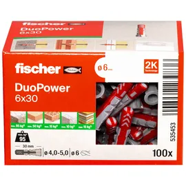 Fischer DuoPower 6 x 30 mm Universaldübel 100 St.